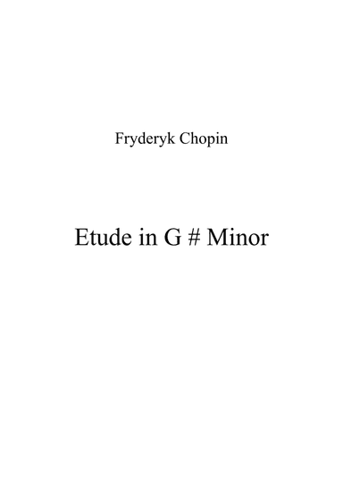 Etude in G # Minor (arr. Patrizia Luraschi)