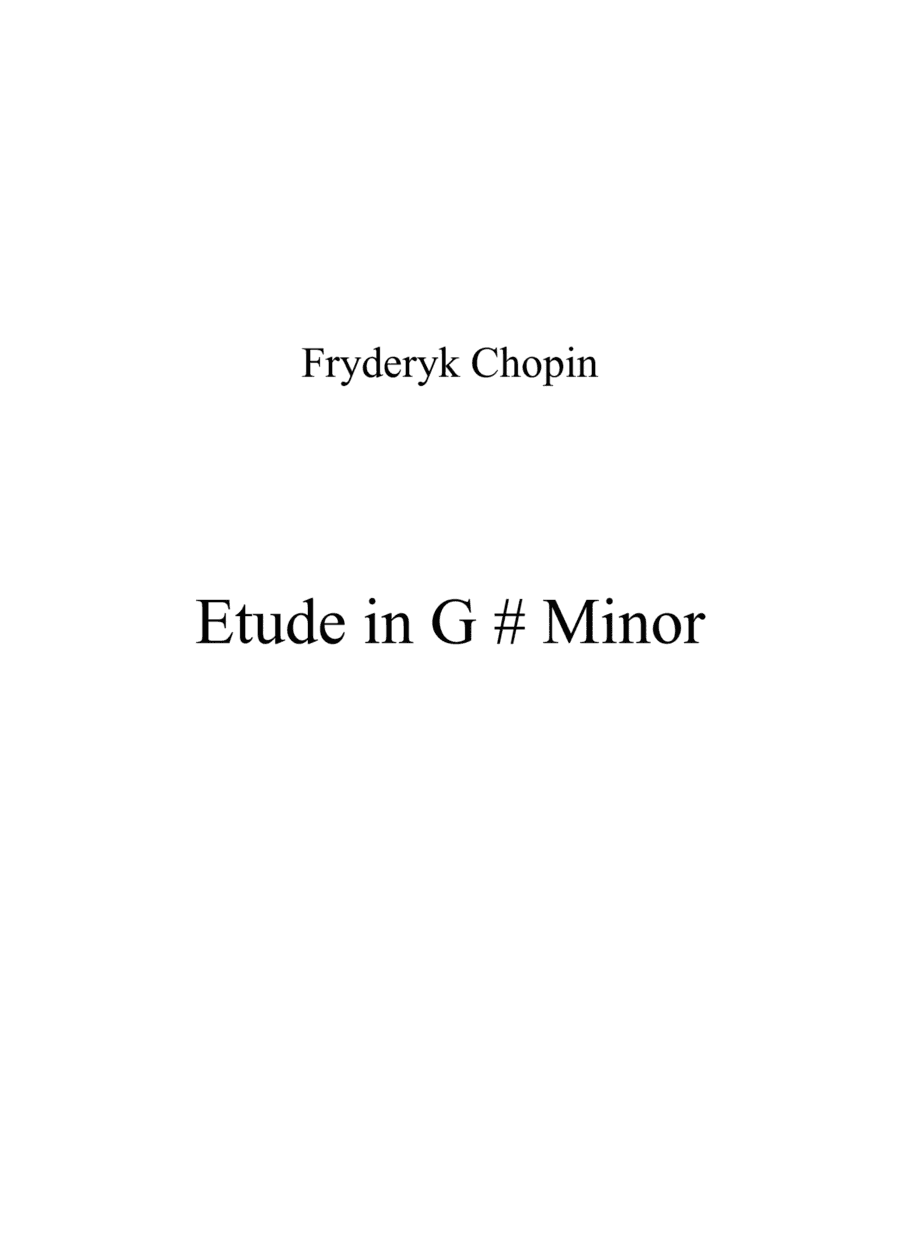 Etude in G # Minor (arr. Patrizia Luraschi)