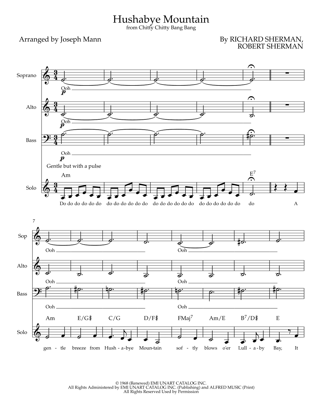 Hushabye Mountain (arr. Joseph Mann)