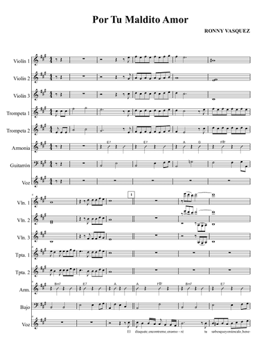 Por Tu Maldito Amor (arr. RONNY EMERSON VASQUEZ BARRIENTOS)