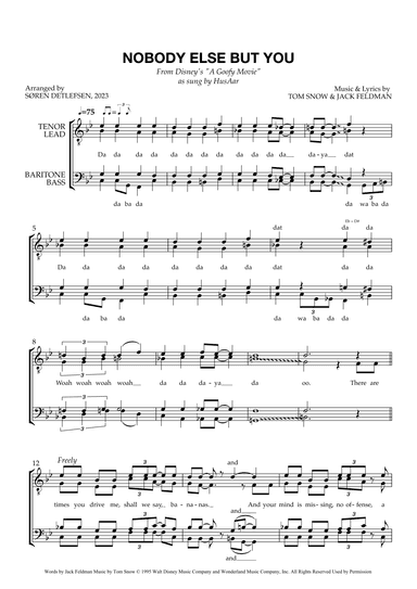 Nobody Else But You (arr. Søren Detlefsen)