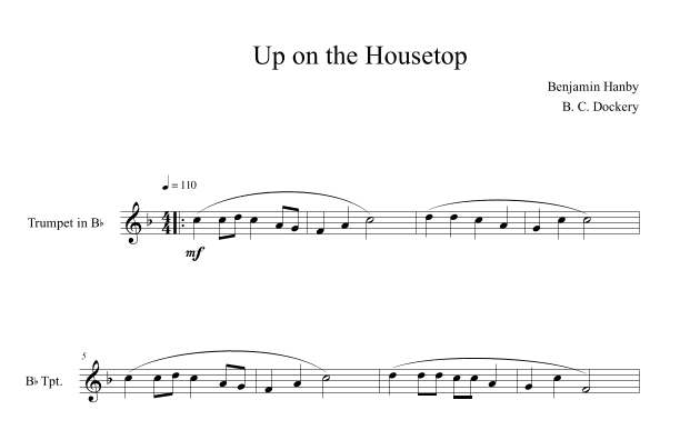 Up on the Housetop (Trumpet Solo) (arr. B. C. Dockery)