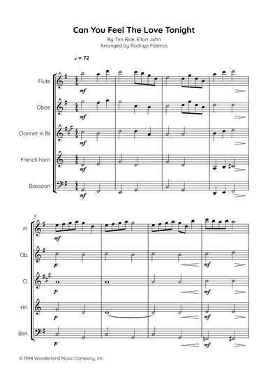 Can You Feel The Love Tonight (arr. Rodrigo Faleiros)