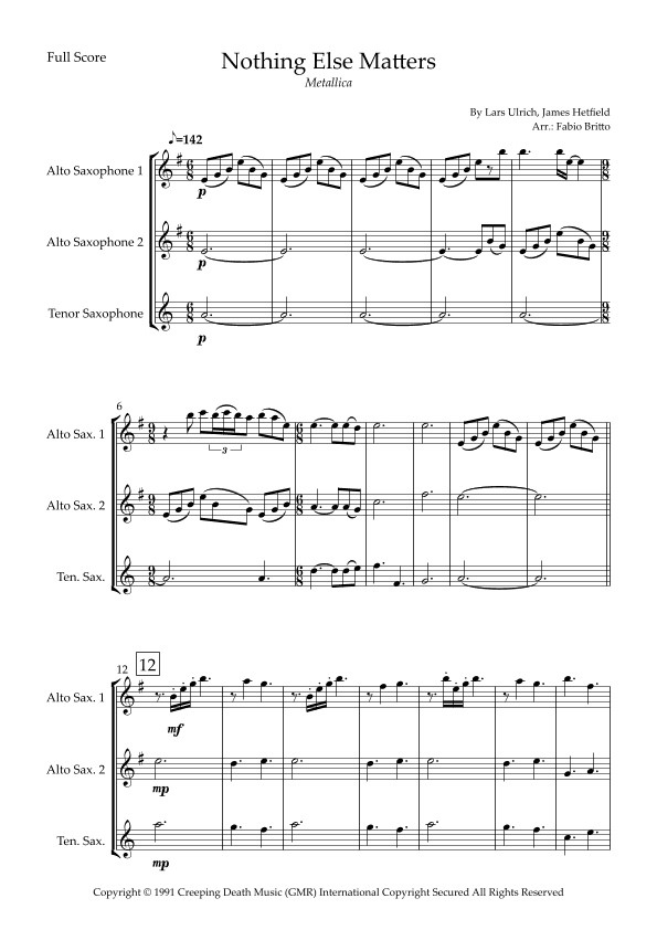 Nothing Else Matters (arr. Fabio Britto)