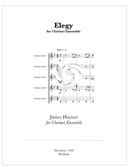Elegy for Clarinet Ensemble (arr. James Haynor)