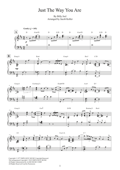Just The Way You Are (arr. Billy Joel)