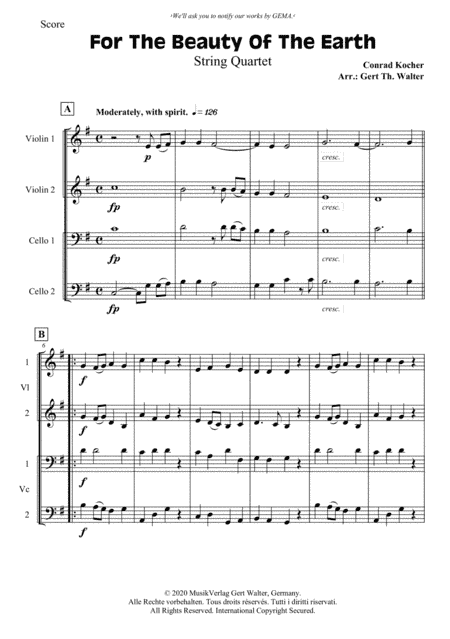 For The Beauty Of The Earth (arr. Gert Th. Walter)