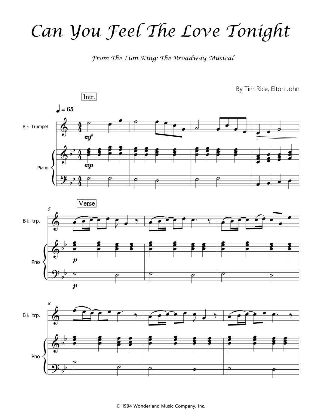 Can You Feel The Love Tonight (arr. Luís Gustavo Rossato)