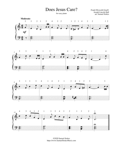 Does Jesus Care? - for easy piano (arr. Samuel Stokes)