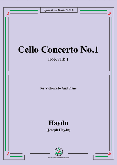 Haydn-Cello Concerto No.1,in C Major,Hob.VIIb:1,for Cello and Piano (arr. OSM Press)