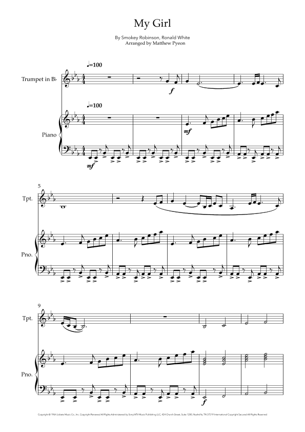 My Girl (arr. Matthew pyeon)