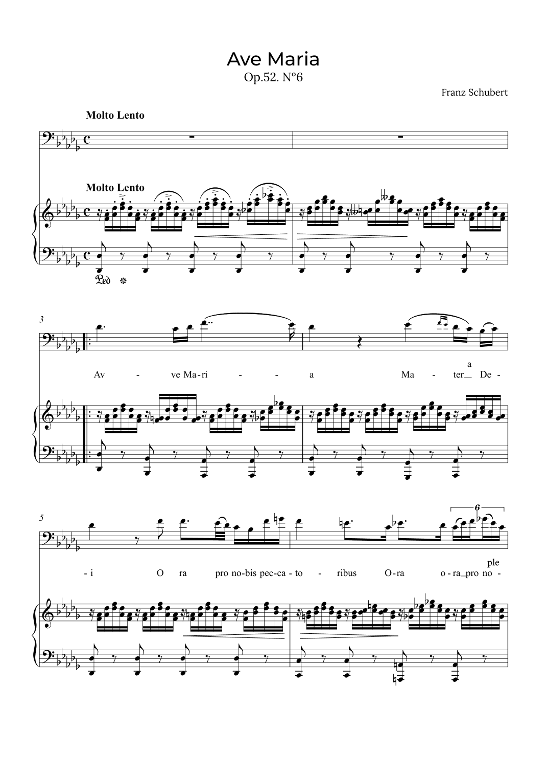 Ave Maria Schubert - Baritone in Db (arr. Alex Nunes Rodrigues)