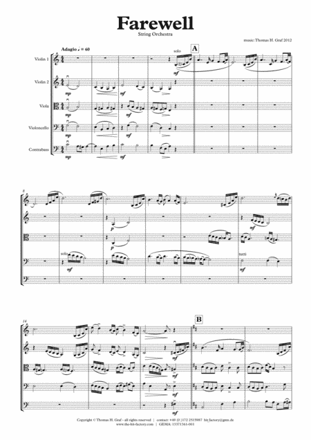 Farewell - Sad Ballad - String Orchestra