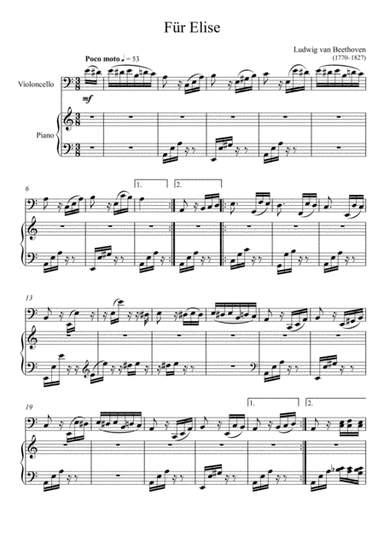 Beethoven - Für Elise (Violoncello Solo) (arr. André Laitano)