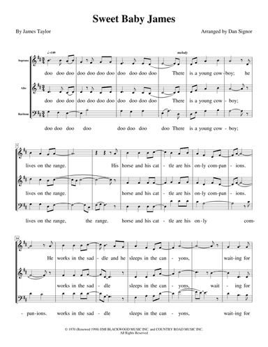 Sweet Baby James (arr. Dan Signor)