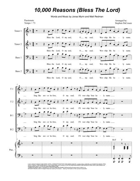10,000 Reasons (Bless The Lord) (arr. Stephen DeCesare)