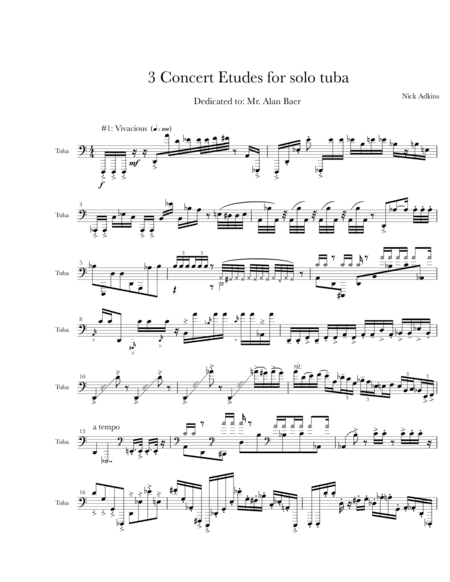 3 Concert Etudes for Solo Tuba