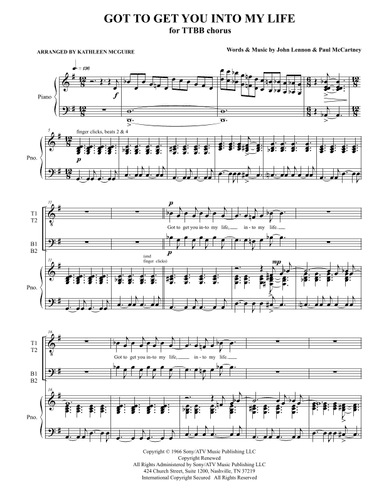 Got To Get You Into My Life (arr. Kathleen McGuire)