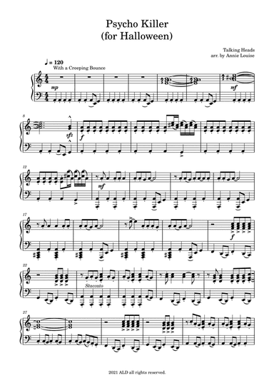 Psycho Killer (arr. Annie Louise (Anne Louise Duerr Diamos))