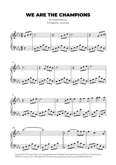 We Are The Champions (arr. Jones Key)