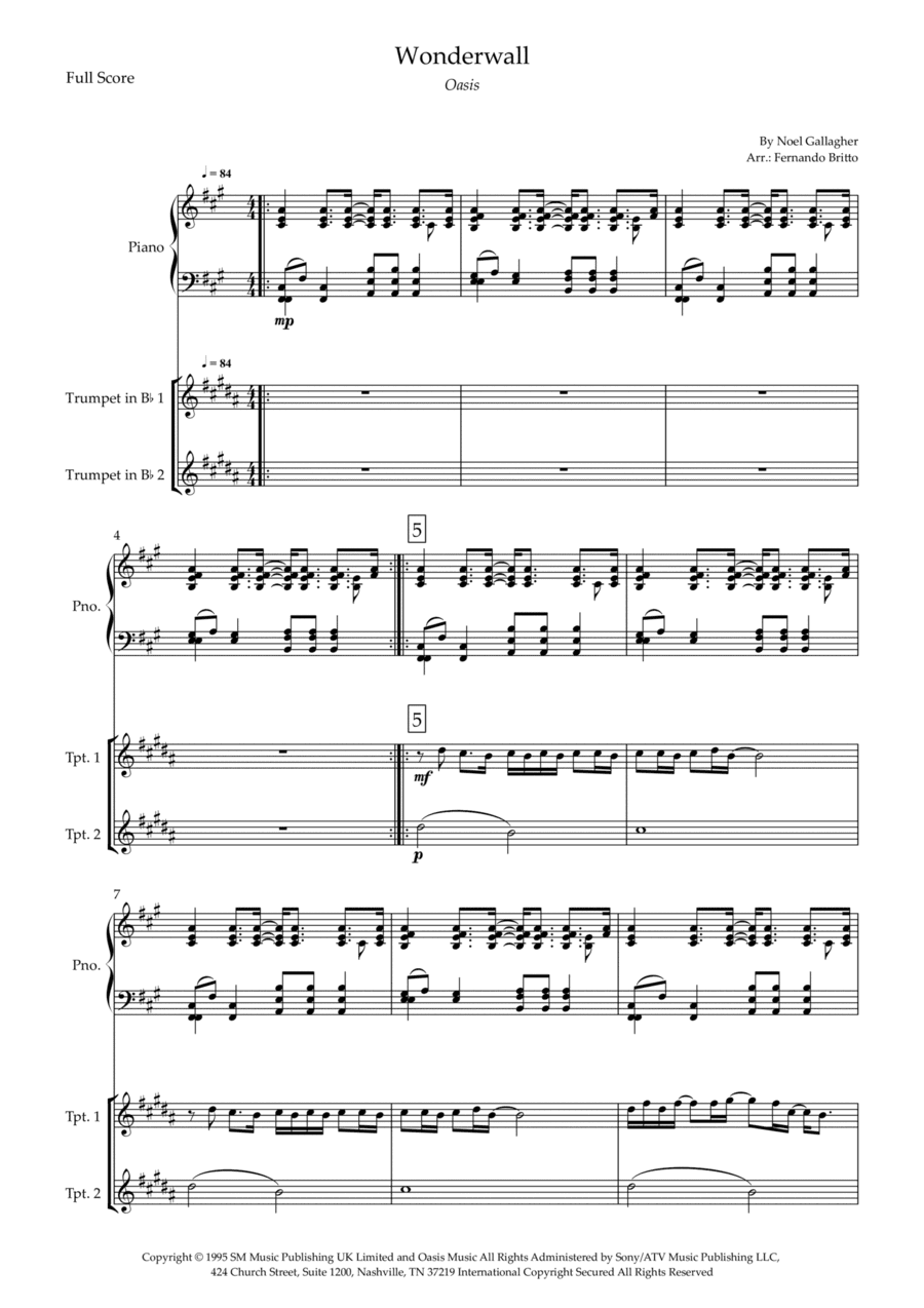 Wonderwall (arr. Fernando Britto)