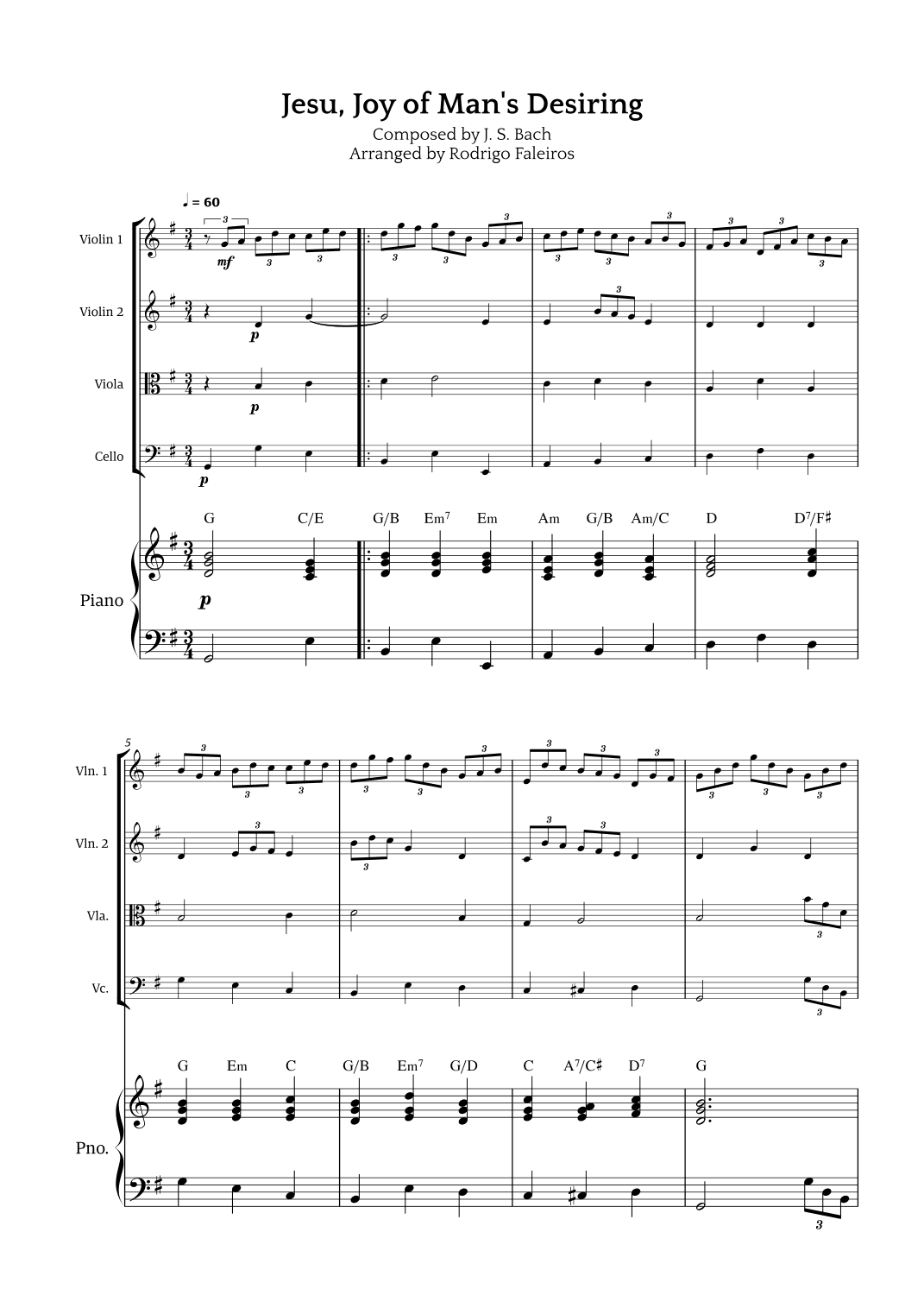 Jesu, Joy of Man's Desiring (arr. Rodrigo Faleiros)