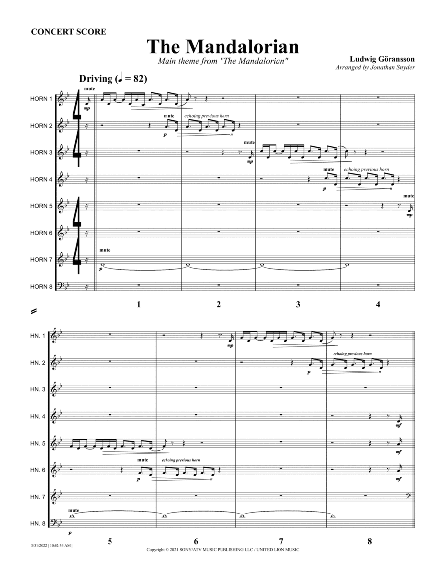Theme From The Mandalorian (arr. Jonathan Snyder)