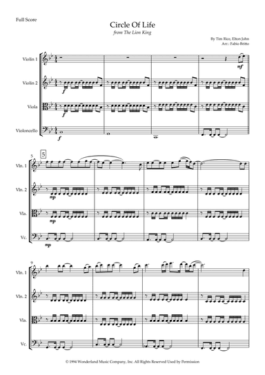 Circle Of Life (arr. Fabio Britto)
