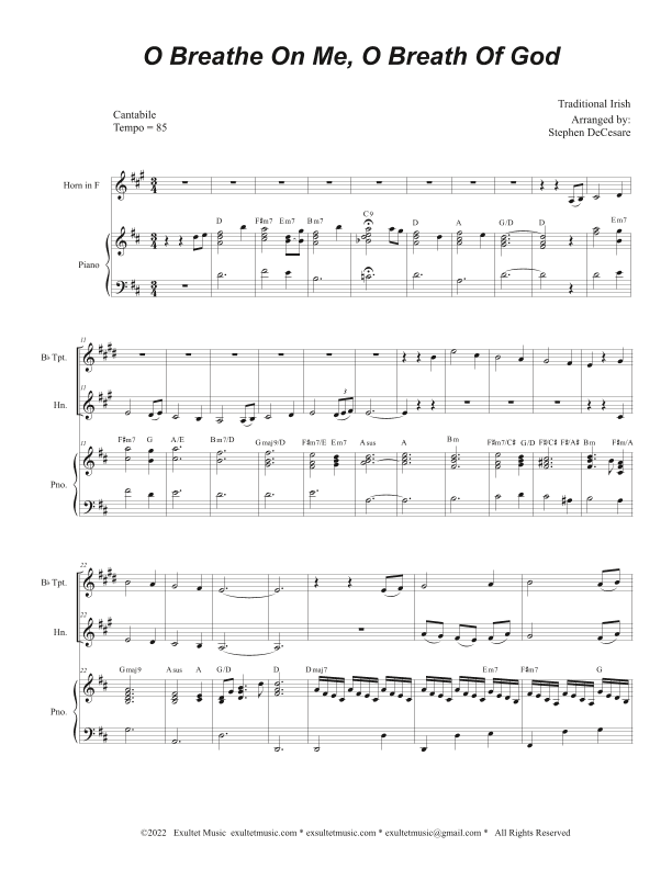 O Breathe On Me, O Breath Of God (Duet for Bb-Trumpet and French Horn) (arr. Stephen DeCesare)