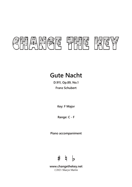 Gute Nacht F Major (arr. Sharyn Martin)