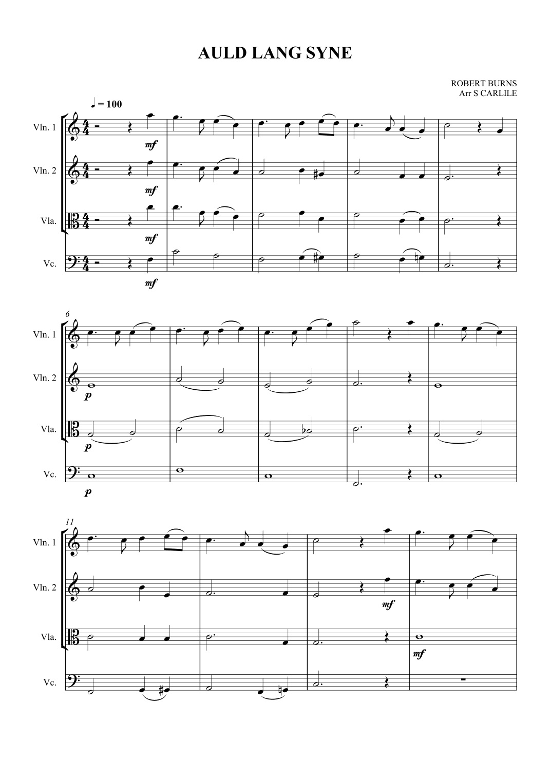 Auld Lang Syne (arr. SCMusic)