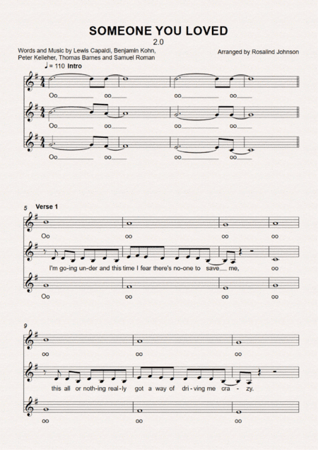 Someone You Loved (arr. Rosalind Johnson)