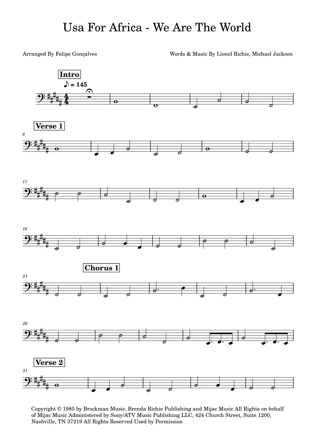 We Are The World (arr. Felipe Gonçalves)