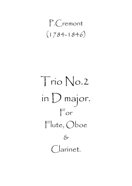 Trio No.2 in D major Op.13 (arr. Spence Bundy)