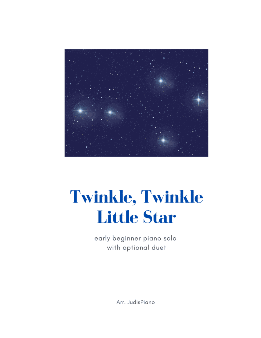 Twinkle, Twinkle Little Star (Early Beginner Piano Solo with Optional Duet) (arr. JudisPiano)
