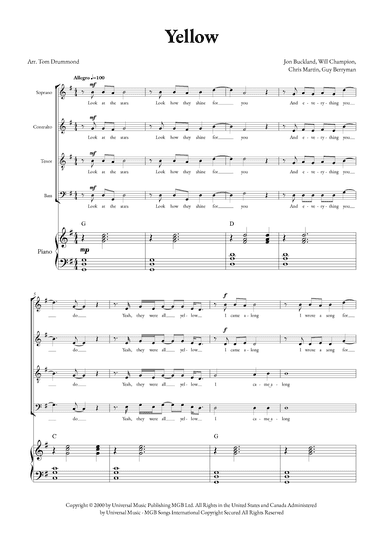 Yellow (arr. Tom Drummond)