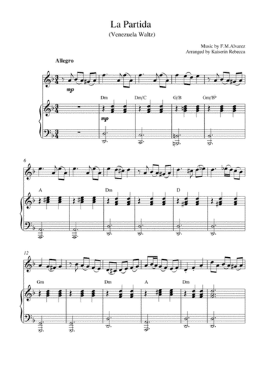 La Partida  (Venezuela Waltz) (arr. Kaiserin Rebecca)