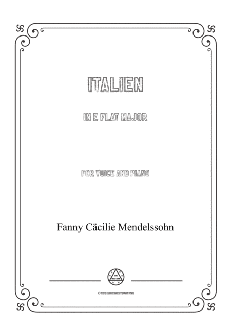 Fanny Hensel-Italien in E flat Major,for voice and piano (arr. MSM)