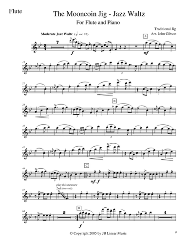 The Mooncoin Jig - Jazz Waltz for Flute and Piano (arr. John Gibson)