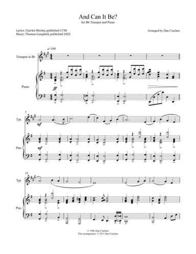 Trumpet - "And Can It Be?" Theme and Variations (arr. Dan Cutchen)