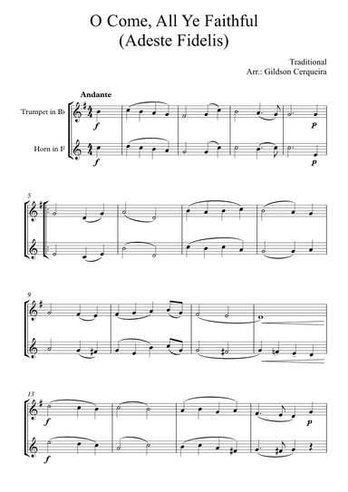 O Come, All Ye Faithful (Adeste Fidelis) (arr. Gildson Cerqueira)