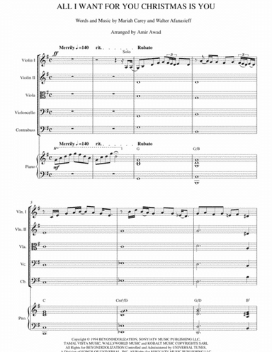 All I Want For Christmas Is You (arr. Amir Awad)