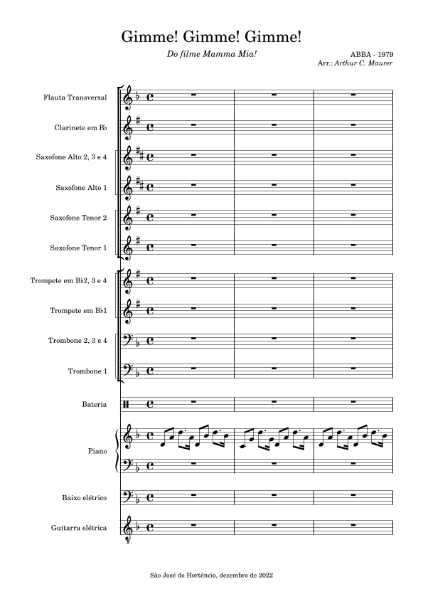 Gimme! Gimme! Gimme! (a Man After Midnight) (arr. Arthur C. Maurer)