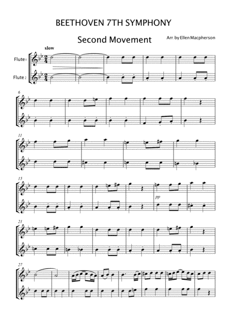 Beethoven 7th Symphony - Flute Duet (arr. Ellen Macpherson)