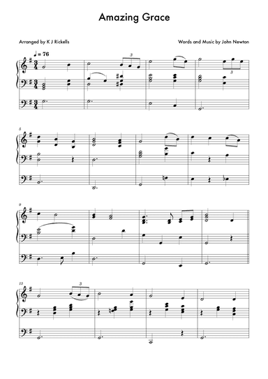 Amazing Grace - Organ Solo (arr. K J Rickells)