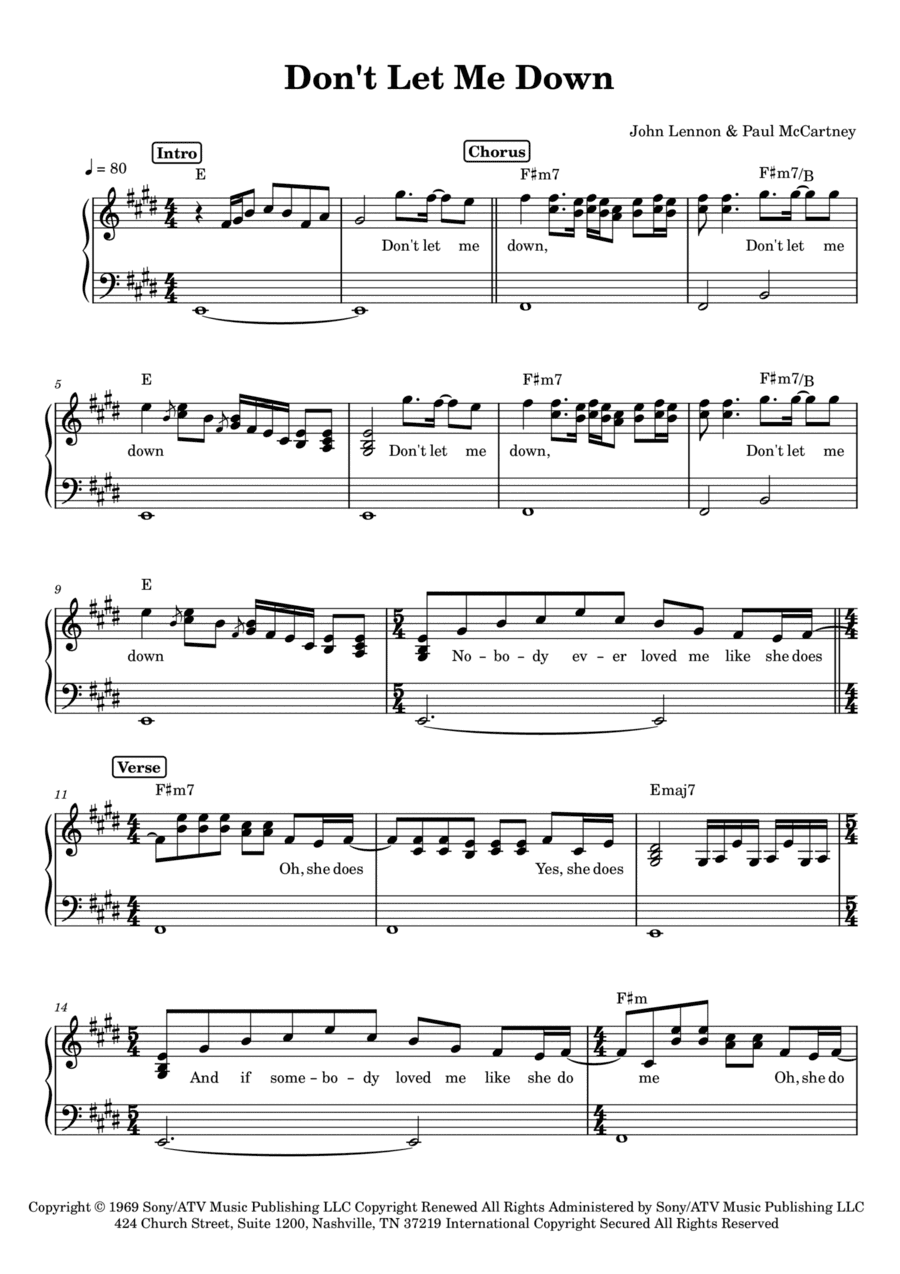 Don't Let Me Down (arr. Anacrusa)