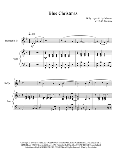Blue Christmas (arr. B. C. Dockery)