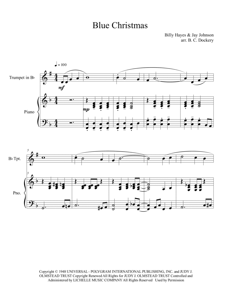 Blue Christmas (arr. B. C. Dockery)