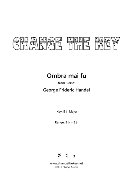 Ombra mai fu - Eb Major (arr. Change the Key)