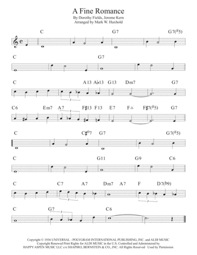 A Fine Romance (arr. Mark W. Huxhold)